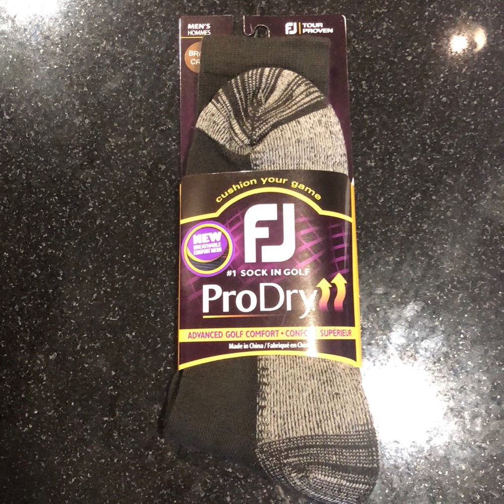 NWT Footjoy prodry brown crew sock